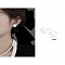 Elegant Vintage Style 999 Silver Faux Pearl Stud Earrings for Women, Round