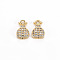 Brass Micro Pave Clear Cubic Zirconia Charms, Nickel Free, Ladybug, Real 18K Gold Plated, 10.5x6.5x2.5mm, Hole: 1.2mm