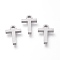 Tarnish Resistant 304 Stainless Steel Pendants, Matte Style, Greek Alphabet, Stainless Steel Color, Letter.T, 10.5x7x1.5mm, Hole: 1.5mm
