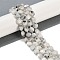 Natural Rainbow Moonstone Beads Strands, Faceted Pentagonal Cut, Flat Round, with Seed Beads, 10~10.5x5~6mm, Hole: 1mm, about 32~33pcs/strand, 15.75''(40cm)