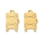 201 Stainless Steel Pendants, Laser Cut, Suitcase Charm, Real 18K Gold Plated, 17.5x10.5x1mm, Hole: 1.6x1.6mm