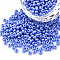 8/0 Czech Opaque Glass Seed Beads, Lustered, Round, Cornflower Blue, 3x2mm, Hole: 1mm, about 500g/bag