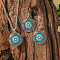 Bohemian Style Alloy & Plastic Pearl & Enamel Pendant Necklaces & Dangle Earrings Sets, Antique Silver, Antique Silver, 44x23mm