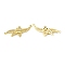 Brass Pave Clear Cubic Zirconia Connector Charms, Cadmium Free & Nickel Free & Lead Free, Starfish Links, Golden, 13x32x2.5mm, Hole: 1mm