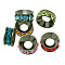 Brass Rhinestone Spacer Beads, Grade A, Rondelle, Gunmetal, Mixed Color, about 9mm in diameter, 4mm thick, hole: 4mm