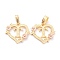 Real 18K Gold Plated Brass  Pendants, Heart with Alphabet, Letter.T, 18x20x3mm, Hole: 6.5x3mm
