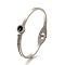 304 Stainless Steel Hinged Enamel Bangles for Women, Flat Round, Stainless Steel Color, Inner Diameter: 2-3/8x1-3/4 inch(5.9x4.6cm)