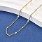 2MM Brass Star Twisted Chain Necklaces, Lead Free & Cadmium Free, Long-Lasting Plated, Rack Plating, Real 18K Gold Plated, 17.48 inch(44.4cm)