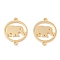 201 Stainless Steel Links, Manual Polishing, Ring with Elephant PVD Vacuum Plating , Real 18K Gold Plated, 20x16x1.5mm, Hole: 1.5mm