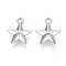 CCB Plastic Pendants, Star, Platinum, 24x20x7mm, Hole: 3mm