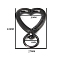 Zinc Swivel Clasps, for Bag Making, Heart, 41x26x4mm, Hole: 10mm and 18mm