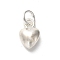 925 Sterling Silver Pendants, Puffed Heart Charms with Jump Rings, Silver, 7x5x3mm, Hole: 2mm
