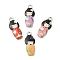 Alloy Enamel Pendants, Cadmium Free & Nickel Free & Lead Free, Platinum, Japanese Doll Charm, Mixed Color, 21x8.5x2mm, Hole: 2mm