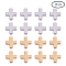 Brass Beads, Cross, Platinum & Golden, 8~9x8~9x2.5mm, Hole: 1.5mm, 20pcs/color, 40pcs/box