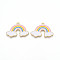 Alloy Enamel Pendants, Cadmium Free & Nickel Free & Lead Free, Rainbow Charm, Light Gold, Colorful, 19.5x28x1mm, Hole: 1.5mm