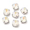 Mocha Fluorescent(MI) Flat Round Sew on Rhinestone, Multi-strand Links, with Brass Prong Settings, Garments Accessories, Crystal, 9x6.5mm, Hole: 1mm