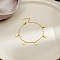 304 Stainless Steel Charm Anklets, Golden, Disc, 7-7/8 inch(200mm)