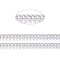 Brass Twisted Chains, Curb Chains, Unwelded, with Spool, Oval, Lead Free & Nickel Free & Cadmium Free, Platinum, 3.7x2.7x0.8mm, about 301.83 Feet(92m)/roll