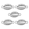 Alloy Connector Charms with Crystal Rhinestone, Oval Links, Nickel, Platinum, 8x18.5x2.5mm, Hole: 1.8mm