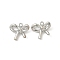 Alloy Pendants, Rack Plating, Bowknot, Platinum, 18x20x6.5mm, Hole: 1.6mm
