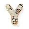 Brass Micro Pave Cubic Zirconia Pendants, Long-Lasting Plated, Rack Plating, Letter Charms, Real 18K Gold Plated, Letter Y, 23x18x8.5mm, Hole: 5.2x3mm