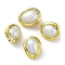 Rack Plating Brass Beads with Baroque Natural Keshi Pearl, Long-Lasting Plated, Oval, Golden, 16~19x14~15x10~10.5mm, Hole: 0.8mm