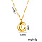 304 Stainless Steel Chunky Initial Pendant Necklaces, Real 18K Gold Plated, Letter C, 15.75 inch(40cm)