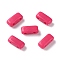 Opaque Acrylic Slide Charms, Rectangle, Cerise, 2.3x5.2x2mm, Hole: 0.8mm