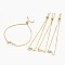 Adjustable Brass Bolo Bracelets, Slider Bracelets, with Synthetic Opal, Dolphin, Golden, Mixed Color, 9-7/8 inch(25cm), Link: 8x18x2.5mm