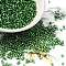 Glass Seed Beads, Silver Lined, Cylinder, Sea Green, 2x1.5mm, Hole: 1.4mm, about 5599pcs/50g