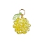 Electroplat Glass Pendants, Fruits, with Transparent Acrylic and Golden 304 Stainless Steel Jump Ring, Faceted, Yellow, 16x15mm, Hole: 5mm
