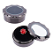 2Pcs Alloy with Glass Visible Window Box, Sponge Inside, Diamnond Gemstone Display Boxes, Flat Round, Gunmetal, 40x15.5mm