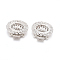 Brass Box Clasps, Multi-Strand Clasps, 4-Strands, 8 Holes, Long-Lasting Plated, Oval, Platinum, 26x26.5x5mm, Hole: 1.2mm