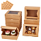20Pcs Rectangle Kraft Paper Storage Gift Boxes with Clear Visible Window, Gift Packaging Case, with 3 Sheets THANK YOU Kraft Paper Round Stickers, Peru, 20.3x15x6.35cm