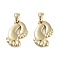304 Stainless Steel Pendants, Footprint Charm, Golden, 21x15.5x3mm, Hole: 5x3mm