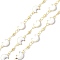 Brass & Enamel Link Chains, Long-Lasting Plated, Moon, Unwelded, with Spool, Golden, 6~11.5x2.5~8x2mm, about 10.93 yards(10m)/roll