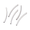 Tarnish Resistant 304 Stainless Steel Curved Tube Beads, Curved Tube Noodle Beads, Square Hole, Stainless Steel Color, 53.5x7x3mm, Hole: 2mm