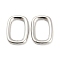 Non-Tarnish 304 Stainless Steel Linking Rings, Rectangle, Stainless Steel Color, 14x10x1.5mm, Inner Diameter: 10x16mm
