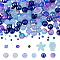 3 Bags Glass Beads, Round & Starfish & Fish & Rondelle, Mixed Style, Dark Blue, 2~14x2~10x1~8.5mm, Hole: 0.8~1.5mm