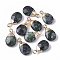 Natural Ruby in Zoisite Pendants, with Top Golden Plated Iron Loops, Teardrop, Faceted, 17~19x10x5mm, Hole: 1.8mm