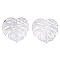 Tarnish Resistant 201 Stainless Steel Filigree Pendants, Etched Metal Embellishments, Tropical Leaf Charms, Monstera Leaf, Stainless Steel Color, 32x32x0.3mm, Hole: 1.2mm