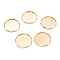 304 Stainless Steel Cabochon Settings, Plain Edge Bezel Cups, Flat Round, Golden, 27x2mm Tray:25mm