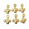 Brass Micro Pave Cubic Zirconia European Dangle Charms, Enamel Starfish & Sailboat & Helm Large Hole Pendants, Real 18K Gold Plated, Cadmium Free & Lead Free, Long-Lasting Plated, Rack Plating, Mixed Color, 26.5mm, Hole: 4.5mm