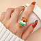 Christmas Cartoon Resin Finger Rings, Deer, Inner Diameter: 17mm