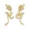 Brass Micro Pave Clear Cubic Zirconia Connector Charms, Flower Links, Real 18K Gold Plated, Cadmium Free & Nickel Free & Lead Free, 32x12x2.5mm, Hole: 1mm
