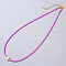 Imitation Pearl & Glass Beaded Necklaces for Women, Elegant Jewelry for Collarbone, Orchid