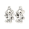 Tibetan Style Alloy Pendants, Spaceman Charms, Nickel, Antique Silver, 19x11x5mm, Hole: 1.6mm