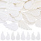 30 Pairs 2 Colors Opaque & Translucent Resin Cabochons, Angel Wing, Mixed Color, 36x22x3.5mm, 15 pairs/color