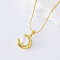 3Pcs European Stainless Steel & Shell Pearl Round Pendant Necklaces for Women, White, Golden, 15.75 inch(40cm)