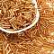Silver Lined Transparent Glass Bugle Beads, Goldenrod, 9x2.5mm, Hole: 0.5mm, about 6500pcs/bag